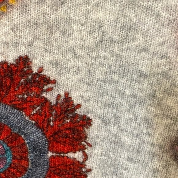 Princess Goes Hollywood wool yak grey sweater Small oversize colourful mandalas - Picture 8 of 10